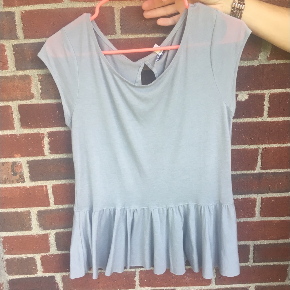 gray peplum top