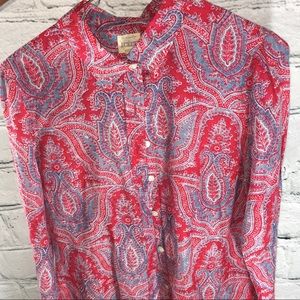 J Crew Patterned Button up Shirt Small