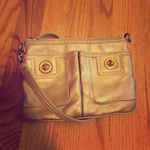 Marc Jacobs gold cross body purse