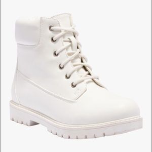 White Combat Boots