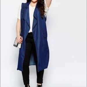 boohoo denim+sleeves+chambray+jacket