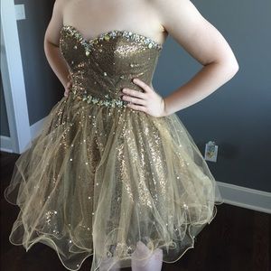 Bronze homecoming dress