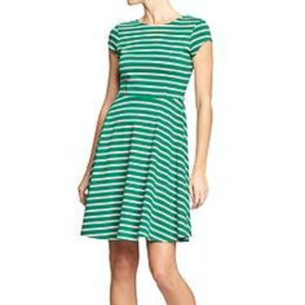 Old Navy Green & White Striped Dress