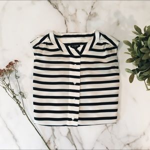 J.Crew Factory Sleeveless Navy Stripe Popover