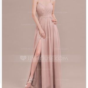 PEARL PINK (light pink) A-line floor length dress