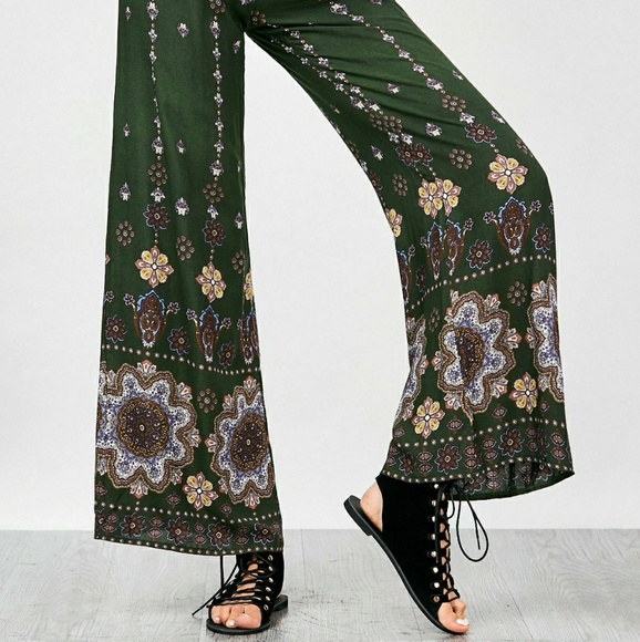 Boho Palazzo Drawstring Pants - Picture 2 of 5
