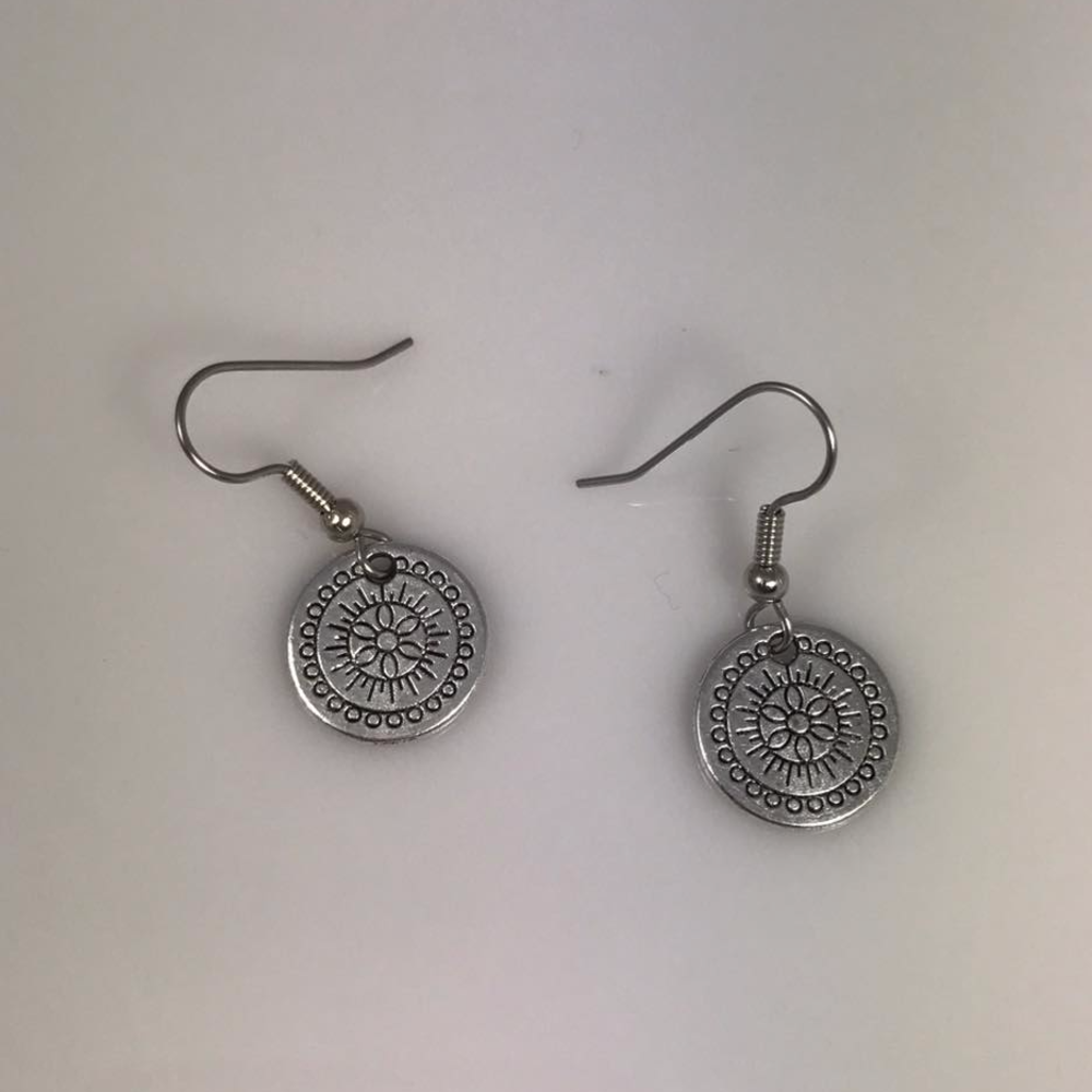 Pewter Disc Earrings