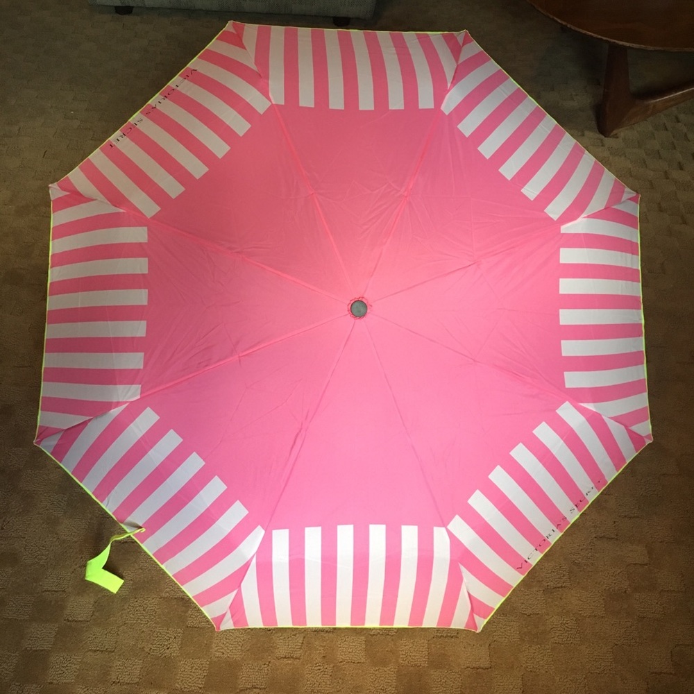 Hot pink striped umbrella