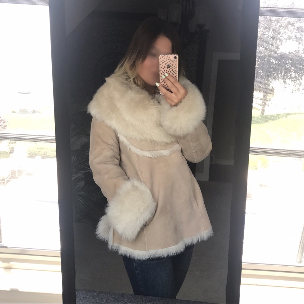 BRAND NEW BADGLEY MISCHKA FUR SHEEPSKIN COAT