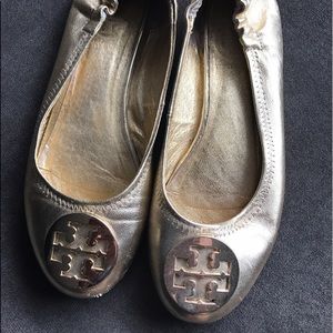 Tory Burch Ballet Flat, Metallic Gold size 9