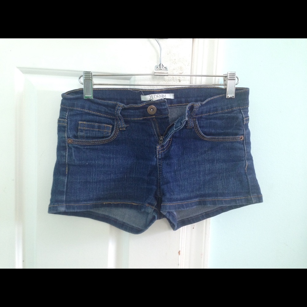 Blue denim shorts