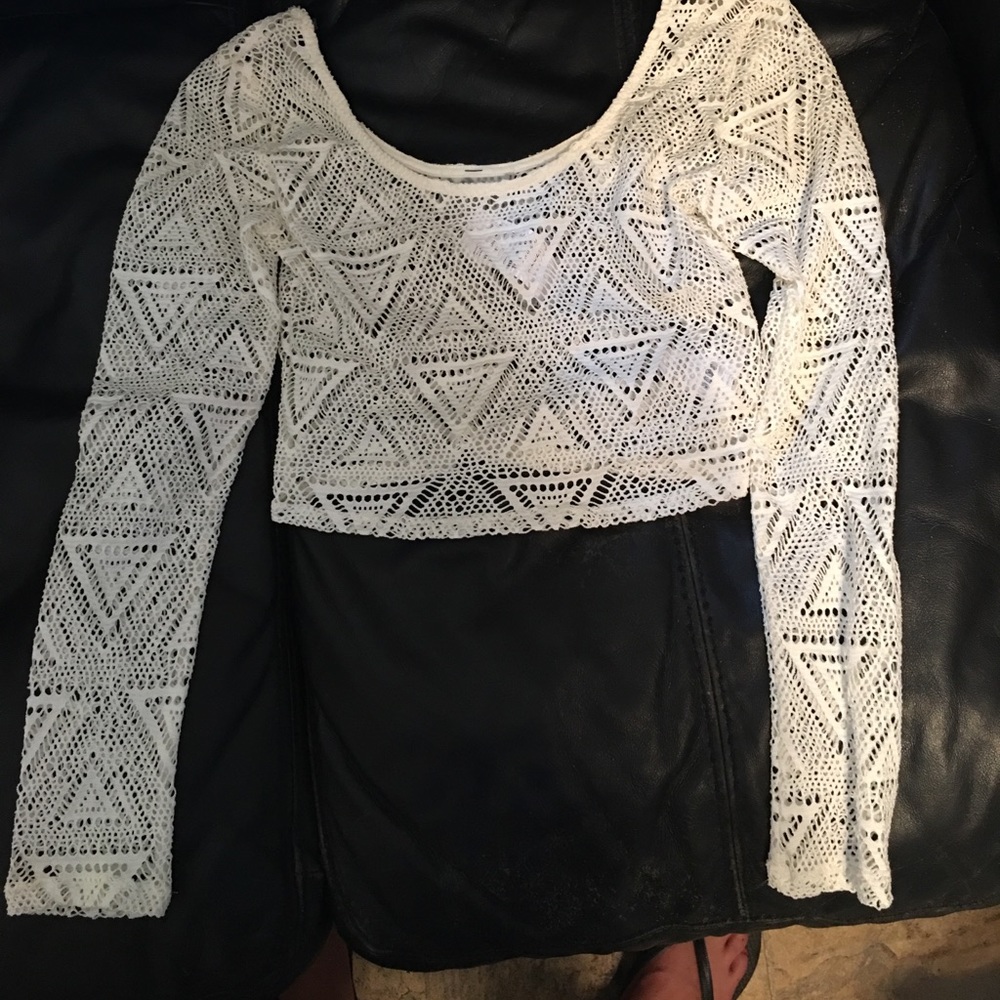 Cream long sleeve shirt
