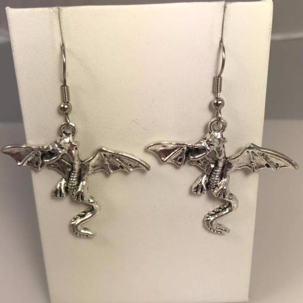 Pewter Dragon Earrings