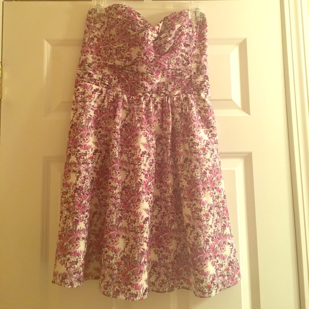 Express Strapless flower dress