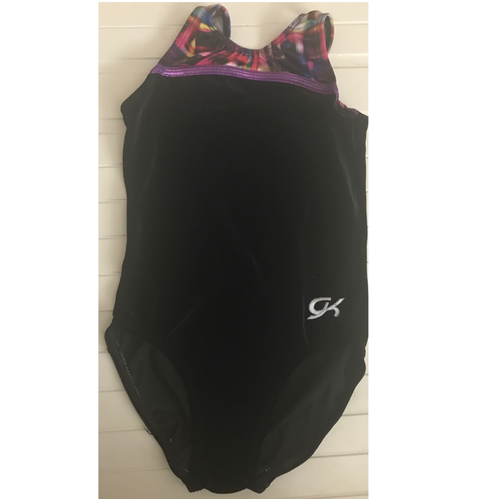 SOLD GK Elite velour Child Large Leotard EUC