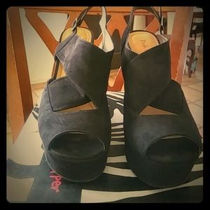 Black Suede wedges