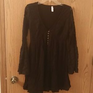 Xhilaration Goth 1960s Style Bell Sleeve Dress