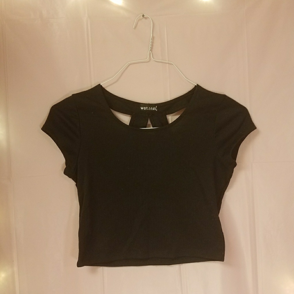 *SALE*  Black Cutout Crop Top