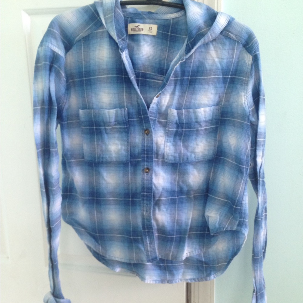 Blue patterned flannel