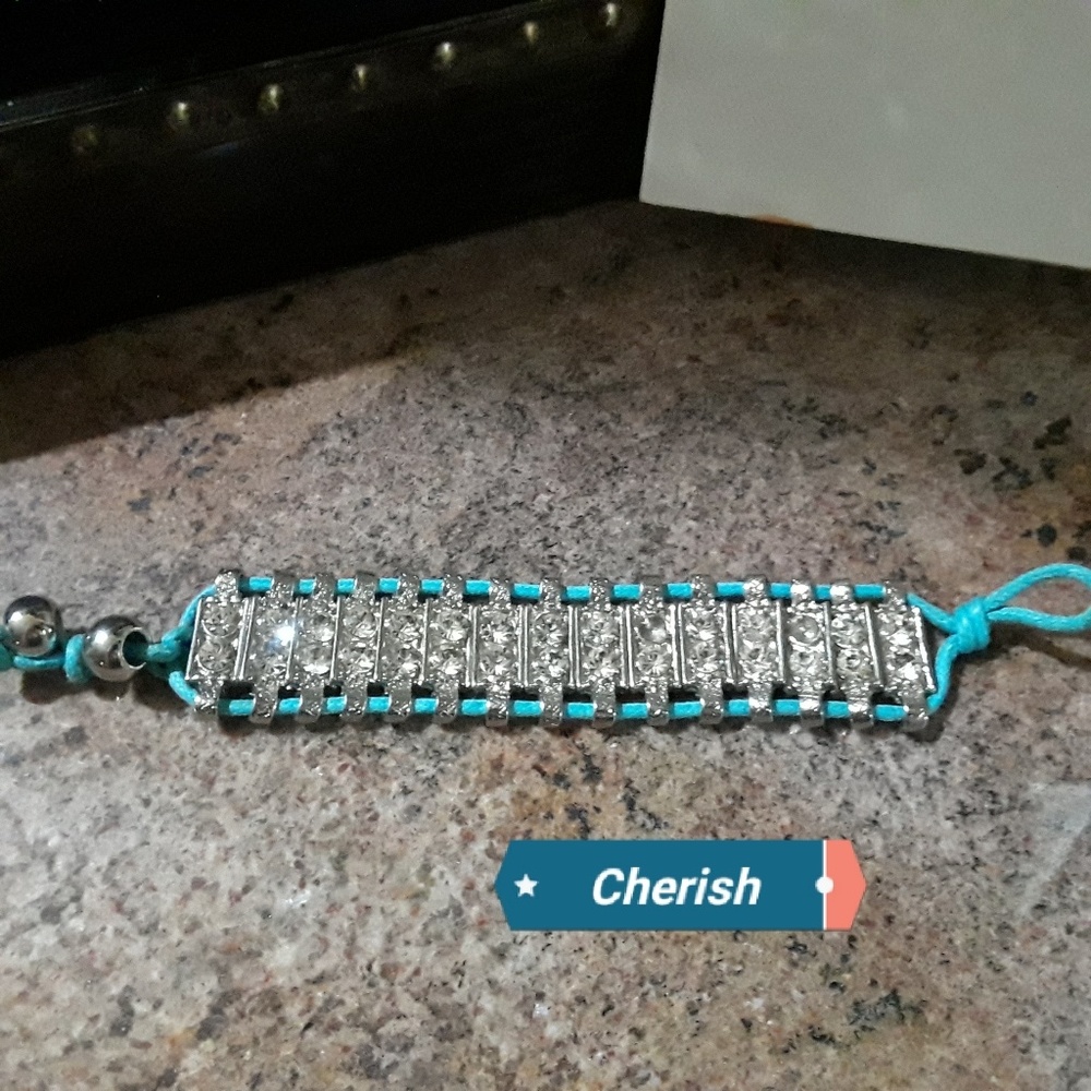 Turquoise Bracelet with Rhinestones