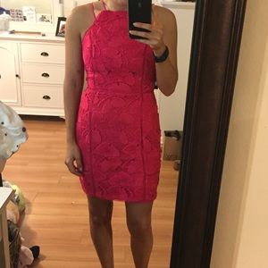 Greylin Fuschia/Magenta Lace Sheath Dress