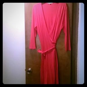 Coral wrap dress