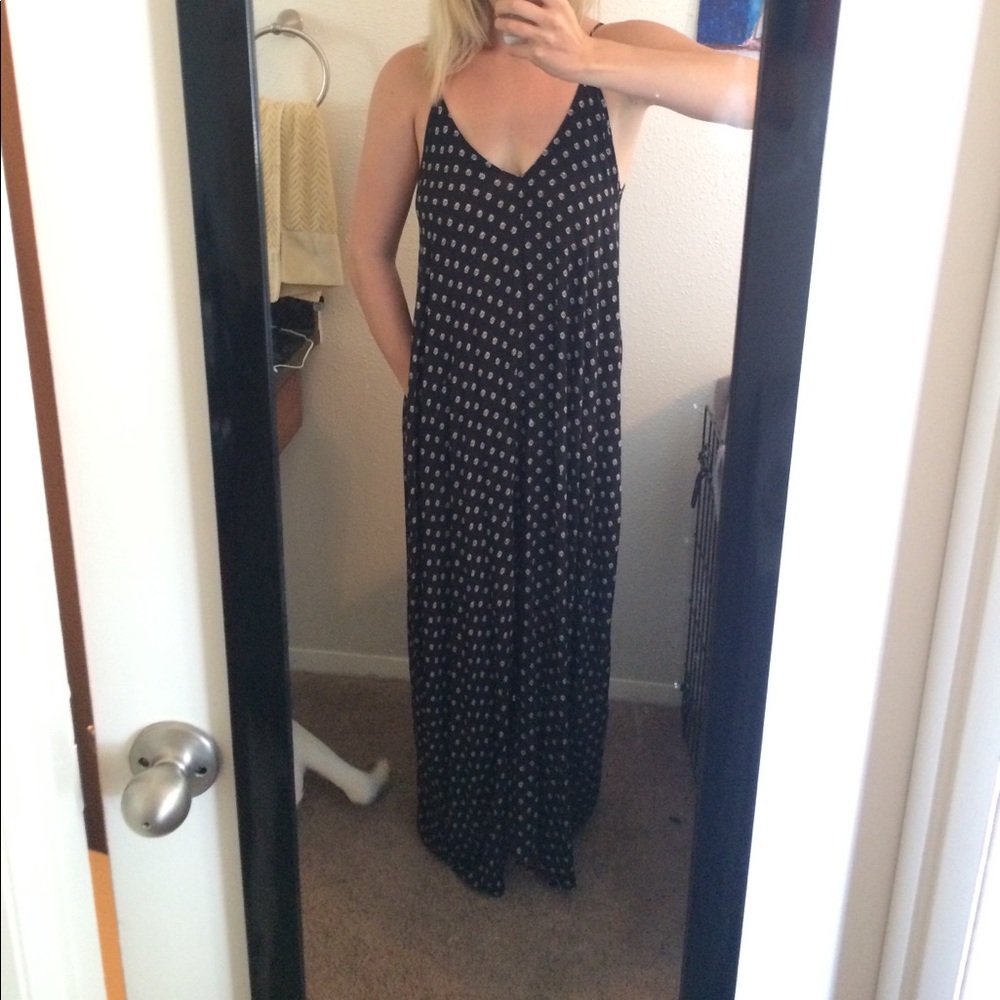 LuLus Yours Tule Black Floral Maxi Dress