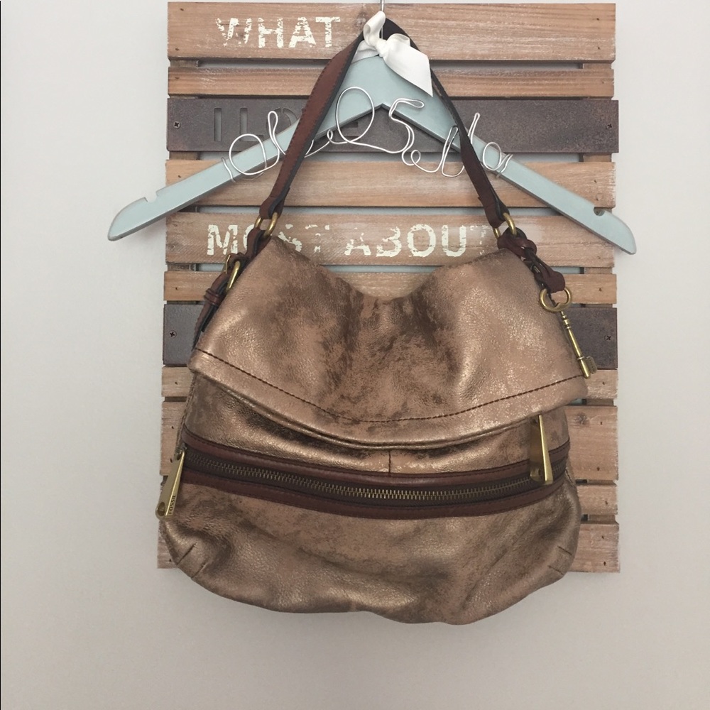 Fossil Gold leather bag