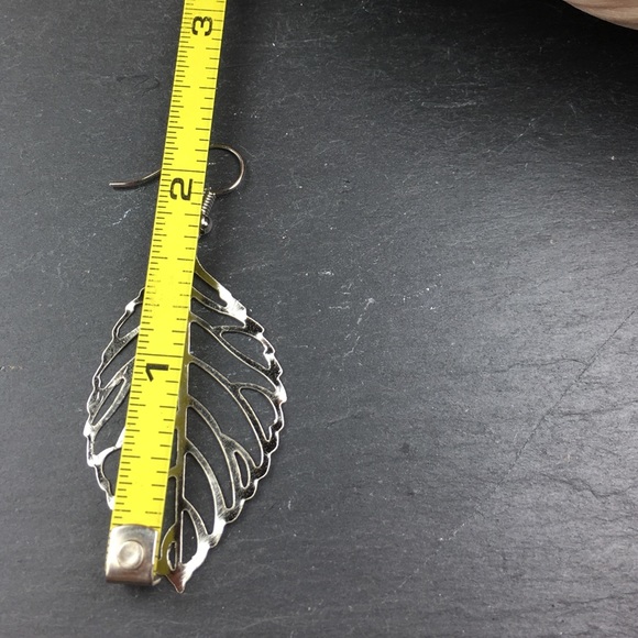 Silver Leaf Earrings - Picture 7 of 8