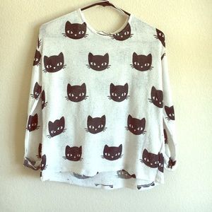 H and M cat patterned long sleeve