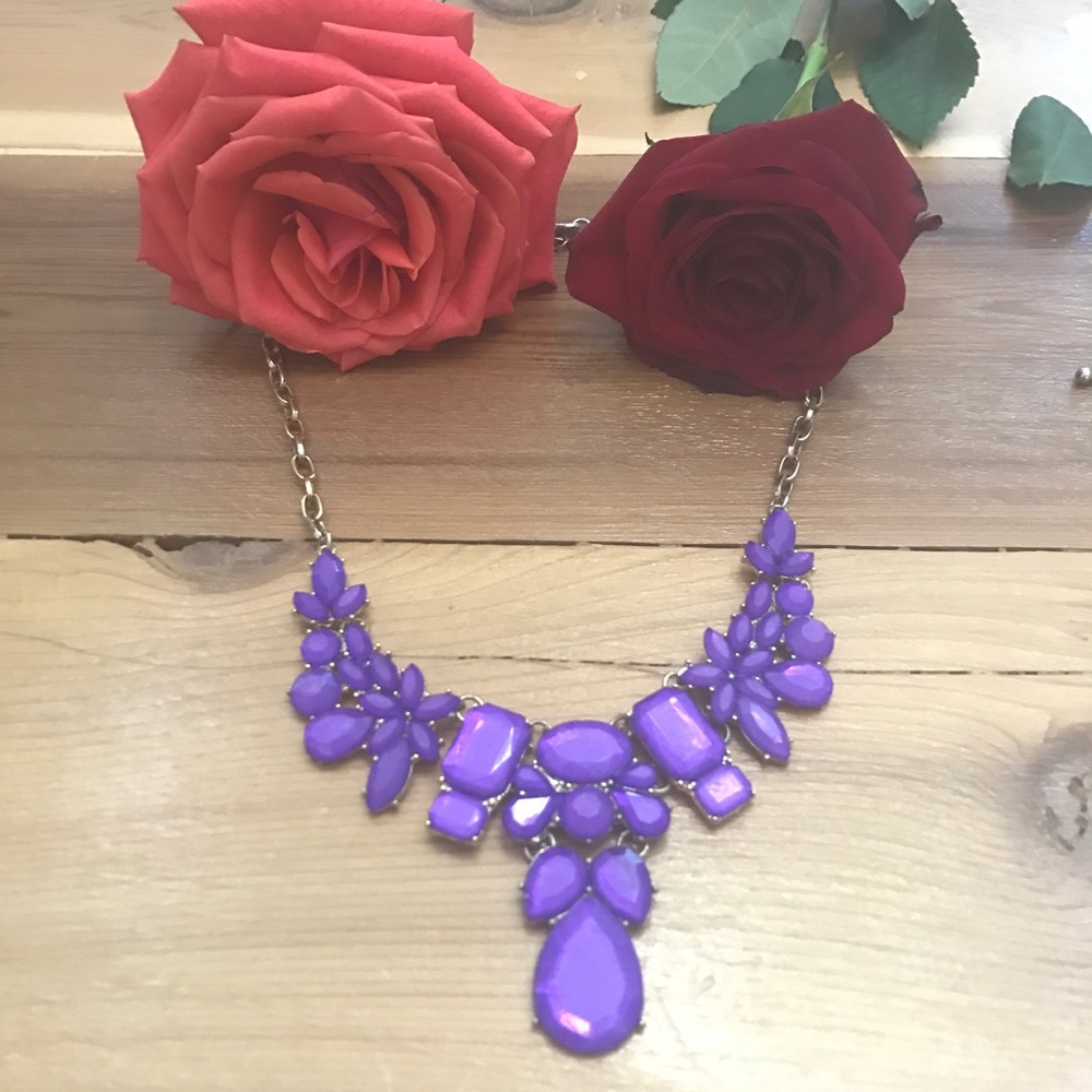 Purple statement necklace