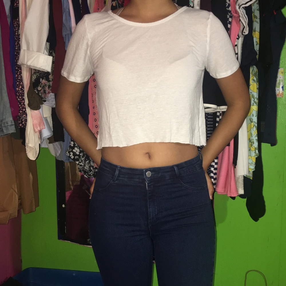 White crop top