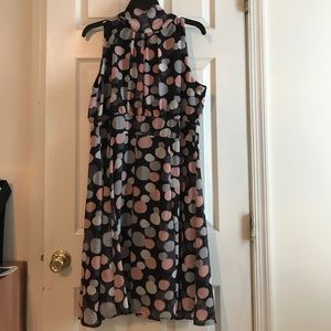 Pink and Grey dotted dress