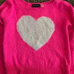 Children's Place pink heart sweater