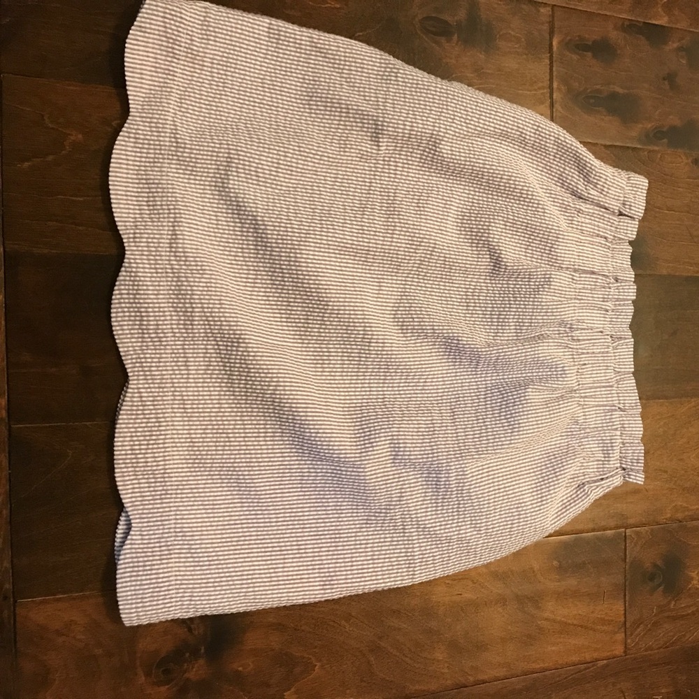 Lauren James purple scalloped seersucker skirt