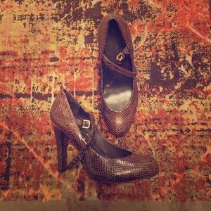BCBG Max Azria Brown Textured Mary Jane