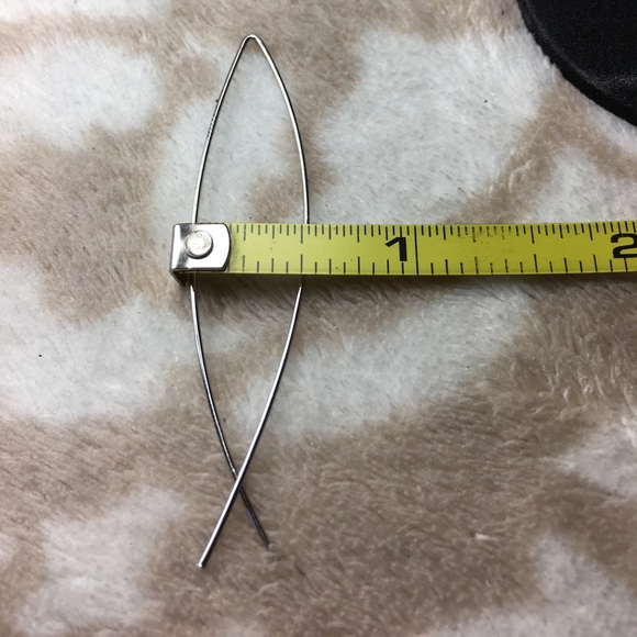 Silver Fish Hoop Earrings - Picture 6 of 7