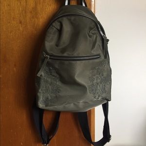 Mossimo Green Embroidered SatinNylon Mini Backpack