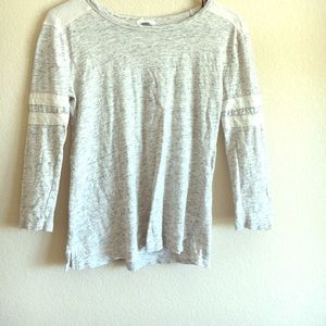 Light grey and White long sleeve