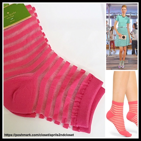 KATE SPADE SIGNATURE STRIPED TROUSER ANKLE SOCKS - Picture 3 of 5
