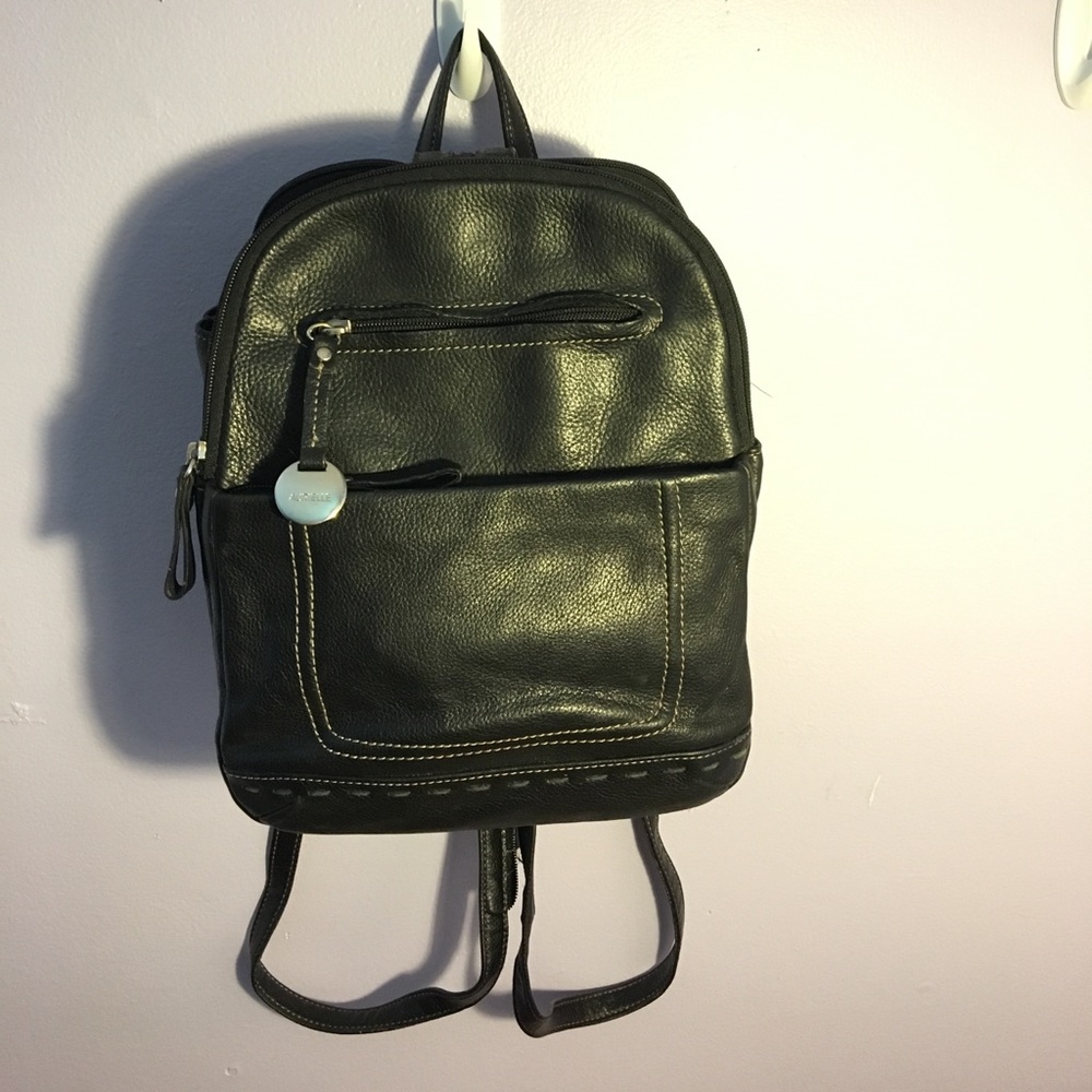 Genuine leather backpack purse