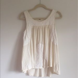 Free People Cream Top with Lace