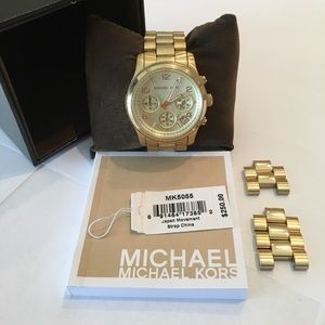 MK Gold Mid Size Runway Watch