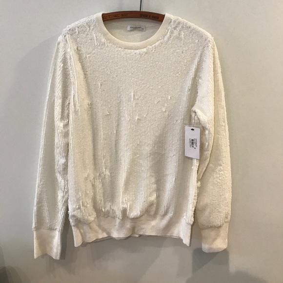 white sequin sweatshirt