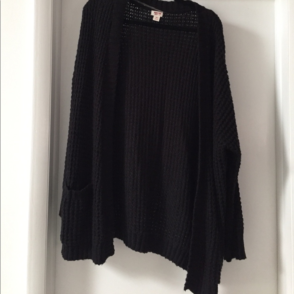 Black Open Knit Cardigan