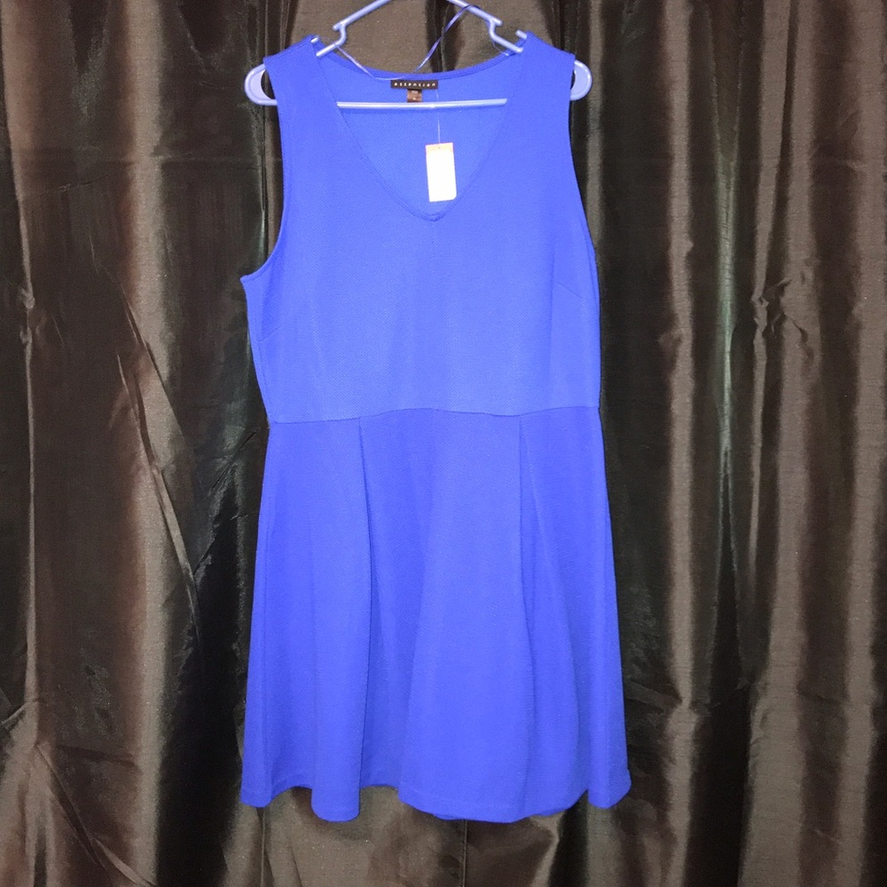 Royal blue v-neck mini dress size XL