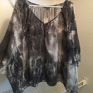 Brand new sheer snakeskin top