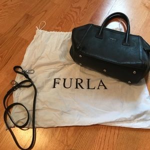 Black Furla Leather Handbag