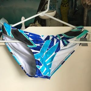 aerie Blue and White Bikini Bottom - size M