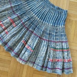 Vintage Pleated Denim Skirt